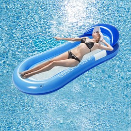 Air Mattress Pool Hammock, Float Inflatable Water Hammock, Blue Inflatable Air Mattress Pool, Inflatable Water Hammock, Air Mattress Water Hammock for Pool Adults