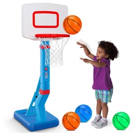Toddler Basketball Hoop Indoor Mini Adjustable Basketball Goal with Ball Pump Outdoor Toys Backyard Game Outside Pool Basketball Toys for 1 2 3 4 Year Old Boy Girl Kid Toy Age 2-4 4-8 Birthday Gift