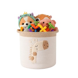 Storage Basket Changing Table Basket Nursery Storage Baskets with Handles, Storage Basket for Babies Children Toy Basket Gifts for Shelves Bathroom Bathroom Changing Table Organiser (Giraffe)