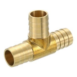 sourcing map Brass Tee Pipe Fitting, 3/4" x 3/4" x 3/4" 3 Way T-Connector Fitting Coupler Adapter for Gas Transport Connect Pipelines, 1 Pcs