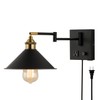Bedside Wall Mount Light with Dimmable Switch and Outlet, Swing