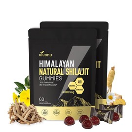 VivoNU Himalayan Shilajit Gummies | With Ashwagandha, Gokshura & other herbs | No added sugar | 60 Gummies