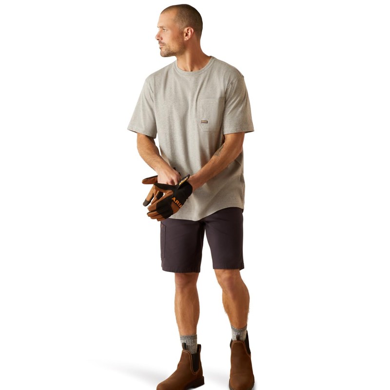 ARIAT Men's Rebar Workman Victory Eagle, Heather Grey, 4X-Large