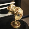 GENUINQ Steampunk Lizard Chameleon Statue Hand Painted Sculpture Resin Cyborg