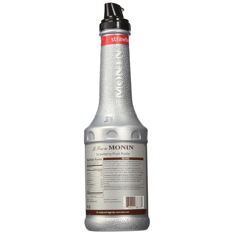 Monin Strawberry Puree Fruit Puree, 1 Liter (01-0409) Category: Drink