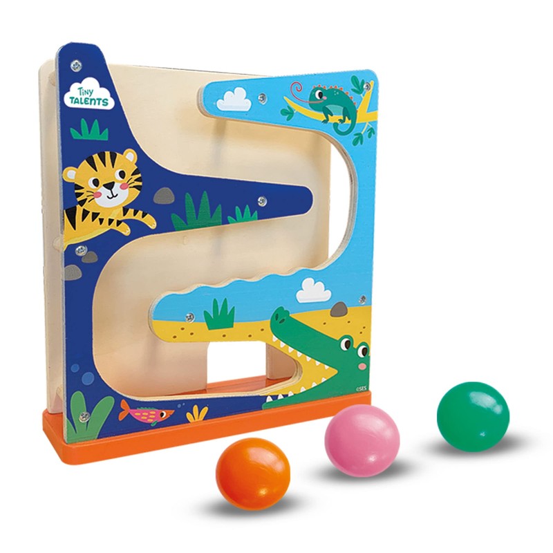 SES Creative 13144 Wooden Ball Track Crocodile, Multi, One Size