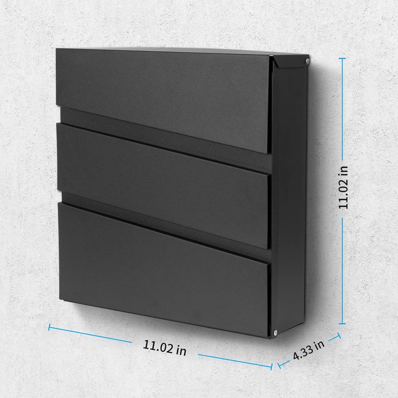 YOOBOX Wall-Mount Mailbox with Lock and Keys, Security Key Drop