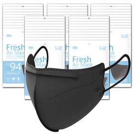 Everfresh Health Air Yellow Dust Protection Mask Large KF94 Black, 1 Pack, 50 Pieces / 에버프레쉬 보건용 에어 황사방역 마스크 대형 KF94 블랙, 1개입, 50개
