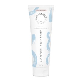 OH!GANICS Crema Ultra Humectante Sin Aroma, para cara y cuerpo 250 ml, natural, libre de sulfatos, parabenos, hecha con ingredientes naturales para pieles sensibles