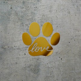 Decal Stickers of Dog Pawlove (Metallic Gold) (Set of 2) Premium Waterproof Vinyl Decal Stickers for Laptop Phone Accessory Helmet Car Window Mug Tuber Cup Door Wall - USCVER10j6104GO