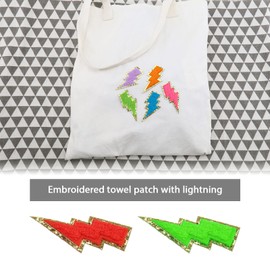 Create idea Pack of 11 Lightning Embroidery Appliques for Sew-on Iron-On Repair Accessories DIY Decoration for Clothes Backpacks Jeans Handbags 11 Colours, multicoloured