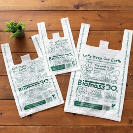 HEADS 30ECK-S Plastic Bag, S, 7.1 x 13.8 x 3.9 inches (18 x 35 x 10 cm), White, 100 Pieces, Eco Bear Biomass 30, Free Distribution Available
