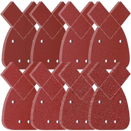 Pack of 80 sandpaper for triangular sanders, 4-hole triangular sandpaper in 8 grits (40-400), ideal for random orbital sanders, wood, metalworking, incl. 10 x each grit (40/60/80/120/180/240/320/400)