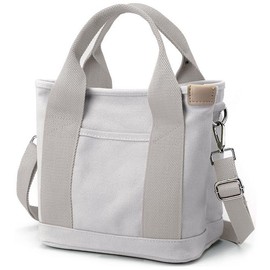 Small Tote Bag with Zipper Tote Bag for Women Canvas Crossbody Bag Shoulder Bag Satchel Hobo Bag Messenger Bag 2023, Light Grey, Large