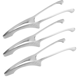 CMD Tongs, Yakiniku BBQ Tongs, Stainless Steel, Set of 3, Barbecue, Vegetable Chopsticks, Convenient Accessories, 9.8 inches (25 cm), For Home Use (Round End)