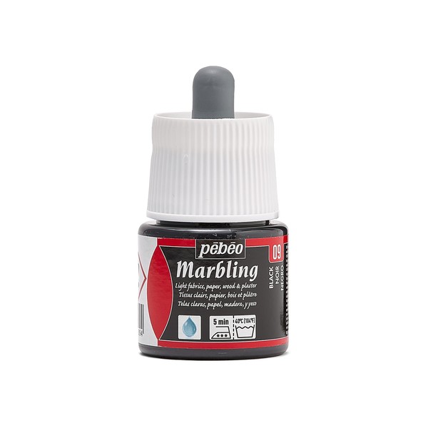 Pebeo - Marbling Bottle 45ml Black - Marble Effect Paint