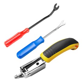 Roucerlin 3 Pieces Construction Staple Remover Tool and Upholstery Tack Puller Set, Heavy Duty Tack Lifter Staple Puller Tool with Fastener Remover for Furniture Floor Carpet Car Door Panel Removing