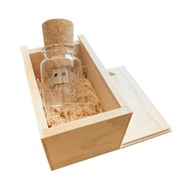 BEIJIGUANG 1PCS Cute Drift Bottle USB Flash Drive Memory Stick Storage U-disk With Maple box (3.0/64GB)