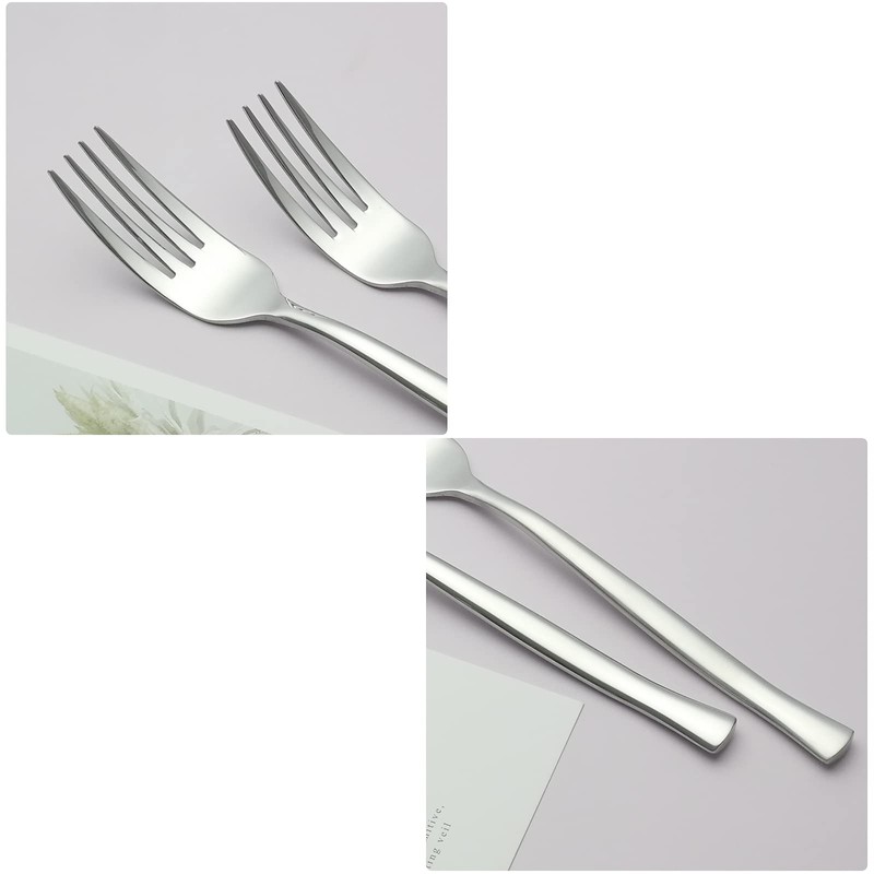 Qskely 12-Piece Stainless Steel Dessert Fork