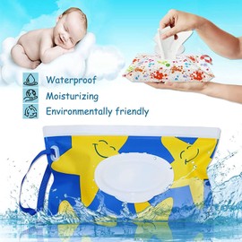 9 Piezas Dispensador de Toallitas Húmedas para Bebés, Porta Toallitas Contenedor Rellenable Limpieza con Cremallera Sellada, Dispensador para Exteriores