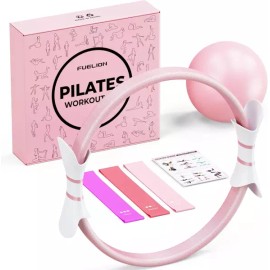 Purion 여성용 퓨리온 필라테스 링 세트 저항 밴드가 있는 홈 운동 장비 14인치 매직 서클 미니 볼 근력 토닝 및 [Large-Level3] Women's Purion Pilates Ring Set with Resistance Bands Home Workout Equipment 14-Inch Magic Circle Mini Ball Strength Toning and [Large-Level3]