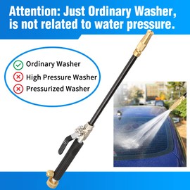 High Pressure Hose Nozzle for Garden Hose, Hydro Jet High Pressure Power Washer Gun, Portable Hydrojet High Pressure Power Washer Water Gun with 3 Hose Nozzles for Cleaning Garden and Sidewalk