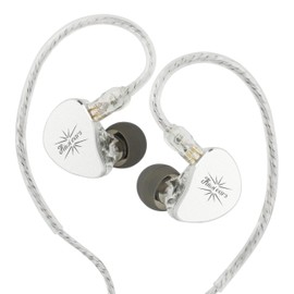 HIFIXAUDIO Kiwi Ears Belle, auriculares intrauditivos con controlador de diafragma DLC de 10mm, auriculares HiFi con cable con cable desmontable de 2 pines bañado en plata para audiofílicos y juegos