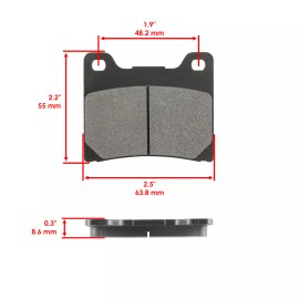 Caltric Front Rear Brake Pads for Yamaha V-Max 1200 VMX12 VMX1200 1985-2007 Motorcycle