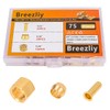 Breezliy 1/4 Inch OD Brass Compression Insert,Sleeve Ferrule,Nut 75PCS