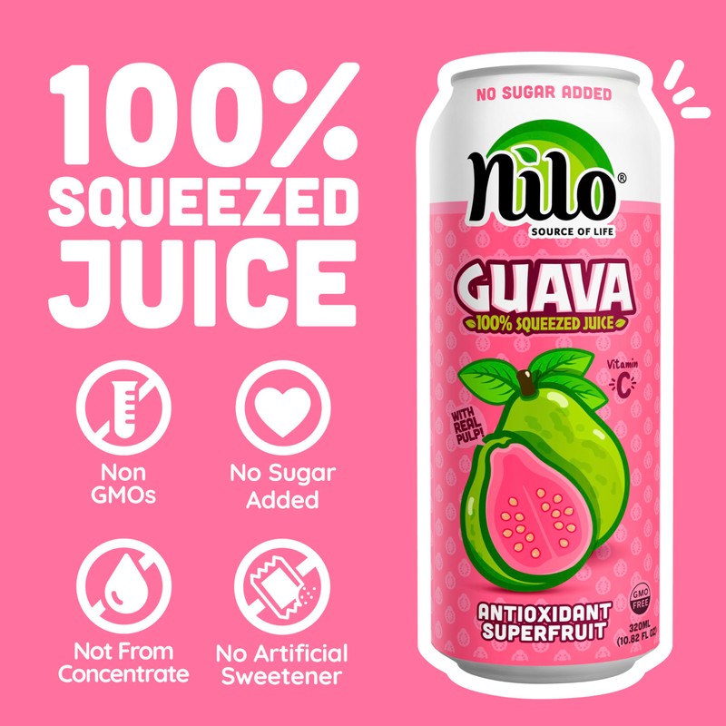NILO Guava Juice | 100% Squeezed Guayaba Pink Guava |