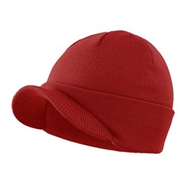 Home Prefer Gorro de invierno para hombre con ala cálida de doble punto, Rojo, Talla única