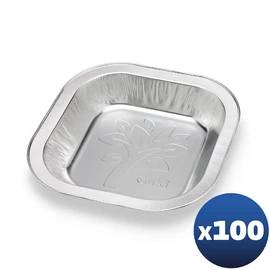 Cuki Aluminium Plate Bowl, Durable and Endlessly Recyclable, Size 18.05 x 18.05 cm, Pack of 100