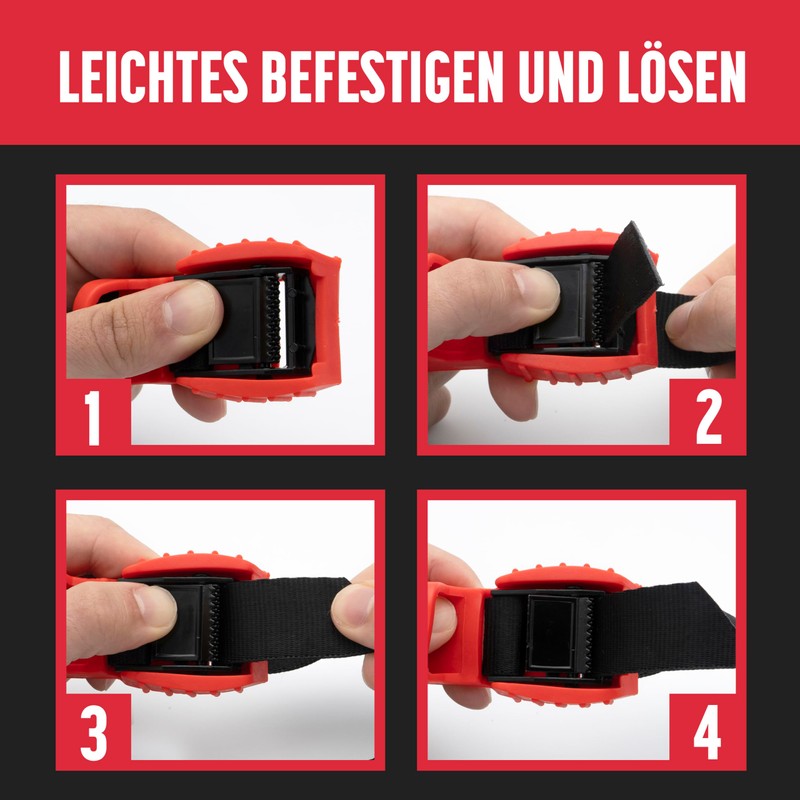 Magma Lashing Straps with Rubber Buckle for Safe Loading of