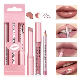 Set De Labiales Mate 3 En 1 Labiales Indelebles Larga Duraci
