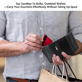Ezranova Slim Wallets for Men UK Minimalist Thin Compact RFID Blocking Soft Secure Credit Card Holder Holds up to Cards and Bank Notes Gifts for Travel Men Fathers Boyfriends Birthday