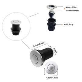 𝟐𝟎𝟐𝟑 𝙐𝗽𝒈𝒓𝒂𝒅𝒆𝒅 Sink Top Push Button with Air Hose Replacement, Air Switch Button for Garbage Disposal Air Actived Switch Sink Garbage Disposal Parts by Ketofa