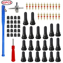 HUAZIZ Tyre Valve Remover, Tyre Repair Valve Tools Set, 20 x Valve Core, 20 x Tyre Valve Caps, 4-in-1 Repair Tool, 1 x Single Head Valve Remover, 1 x Valve Retractor Lever 10 x TR412
