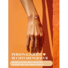 Silvora S925 Silver Women's Bracelets with Letter A-Z Mini Small Initial Heart Pendant Silver Colour 16 cm + 5 cm Extension Chain for Women Girls, Sterling Silver, Cubic Zirconia