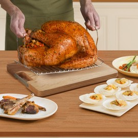 Roaster Oven 22Qt, Electric Turkey Roaster Oven Buffet with Self-Basting Lid, Cool-Touch Handles, Removable Pan and Rack, Stainless Steel, Black