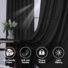 Mrs.Naturall Black Linen Curtains 96 Inches Long for Living Room