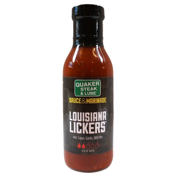 Quaker Steak and Lube Louisiana Lickers Wing Sauce - 12 Ounce Glass Bottle of Quaker Steak & Lube Louisiana Lickers Chicken Wing Sauce