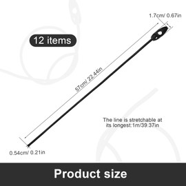 DEANKEJI Tension Bands Pack of 12 Elastic Bungee Ropes, 50 and 100 cm, Elastic Latex Bands with Velcro Fastening, Elastic Tie Down Straps for Caravans, Garden and Luggage