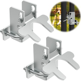 Fixirons Kennel Gate Latch Butterfly Latch Kennel Gate Latch for 1-3/8'' Chain Link Dog Kennel Gate Latch for Kennel Gate Frame, with U-Bolt & Nuts (2 Pack)