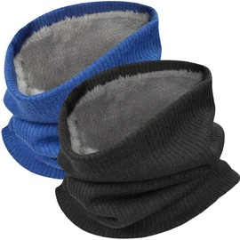 heekpek Neck Warmer Fleece Tube Scarf Winter Snood Infinity Scarf Unisex Thermal scarf Windproof Dustproof Skiing Double-Layer Snood for Mens Women Knitted Scarf