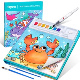 JoyCat Paint with Water Coloring Books for Toddlers, Watercolor Painting Sets for Kids Ages 3-4 4-8, Arts and Crafts Drawing Activities Toy Birthday Gift for Boys Girls (Cyan)