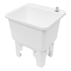 WOHAIPA Commercial Floor Mop Sink, Portable Plastic Camping Sink, 220.46 Pounds High Load-Bearing Capacity, One Click Drainage, for Home, Commercial, and RV