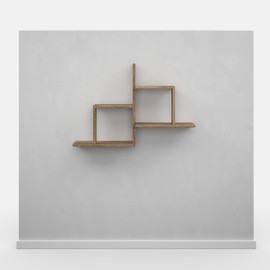 Ada Home Decor Webb Modern Light Walnut Wall Shelf 22.83'' H x 33.86'' W x 7.87'' D/Wall Storage/Shelving Unit