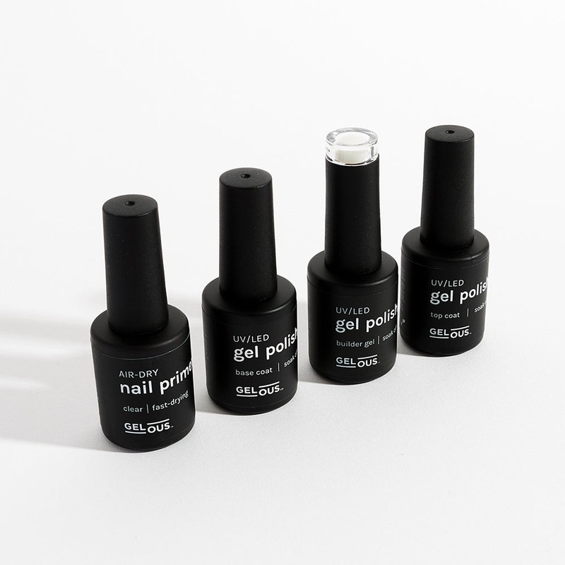 Gelous Essentials Polish Pack, Nude Rubber Base / Clear Builder