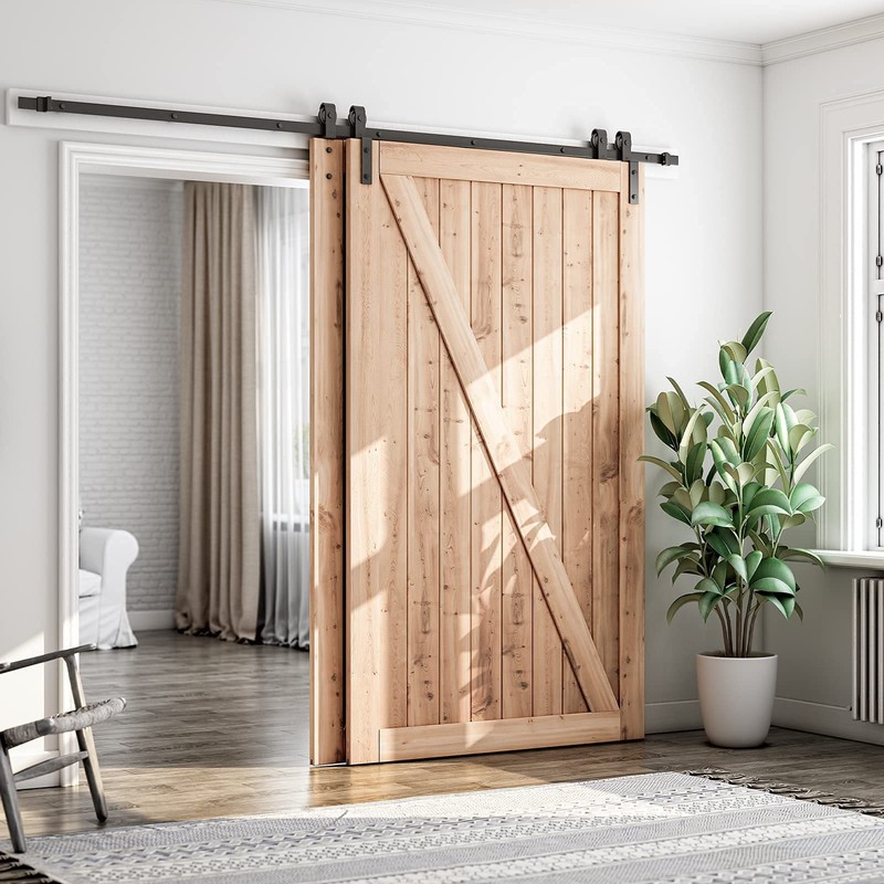 SMARTSTANDARD 9 Feet Bypass Sliding Barn Door Hardware Kit -