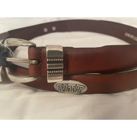 Enmon Brown Leather Belt With Pittsburgh University Conchos 28, 30, 32, 44, 46